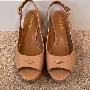 Coach open toe platform size 7